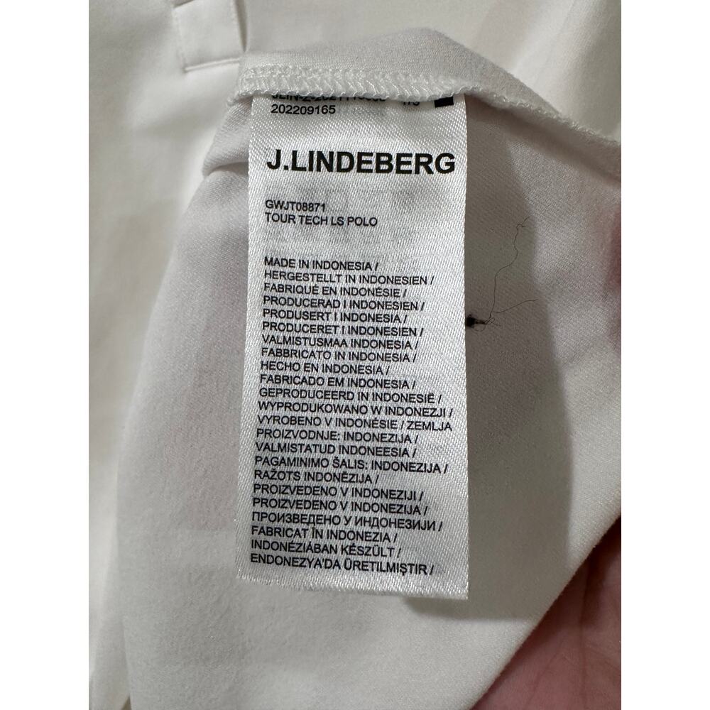 J.Lindeberg Tour Tech Long Sleeve Golf Polo Shirt White Size S Bridge Logo EUC - Picture 7 of 13
